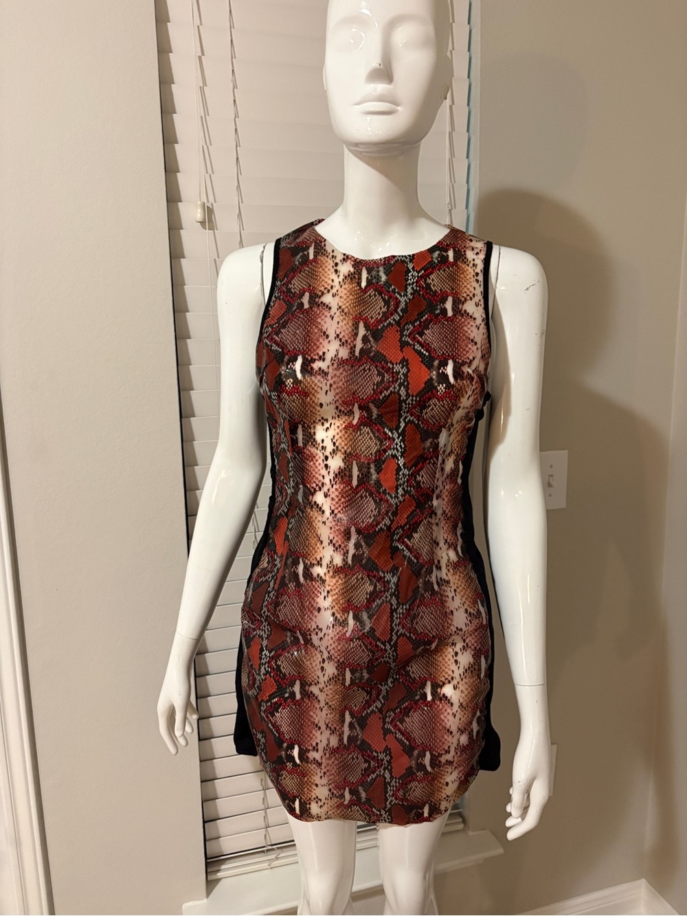 I.AM.GIA Red Snake-Print Sleeveless Mini Dress